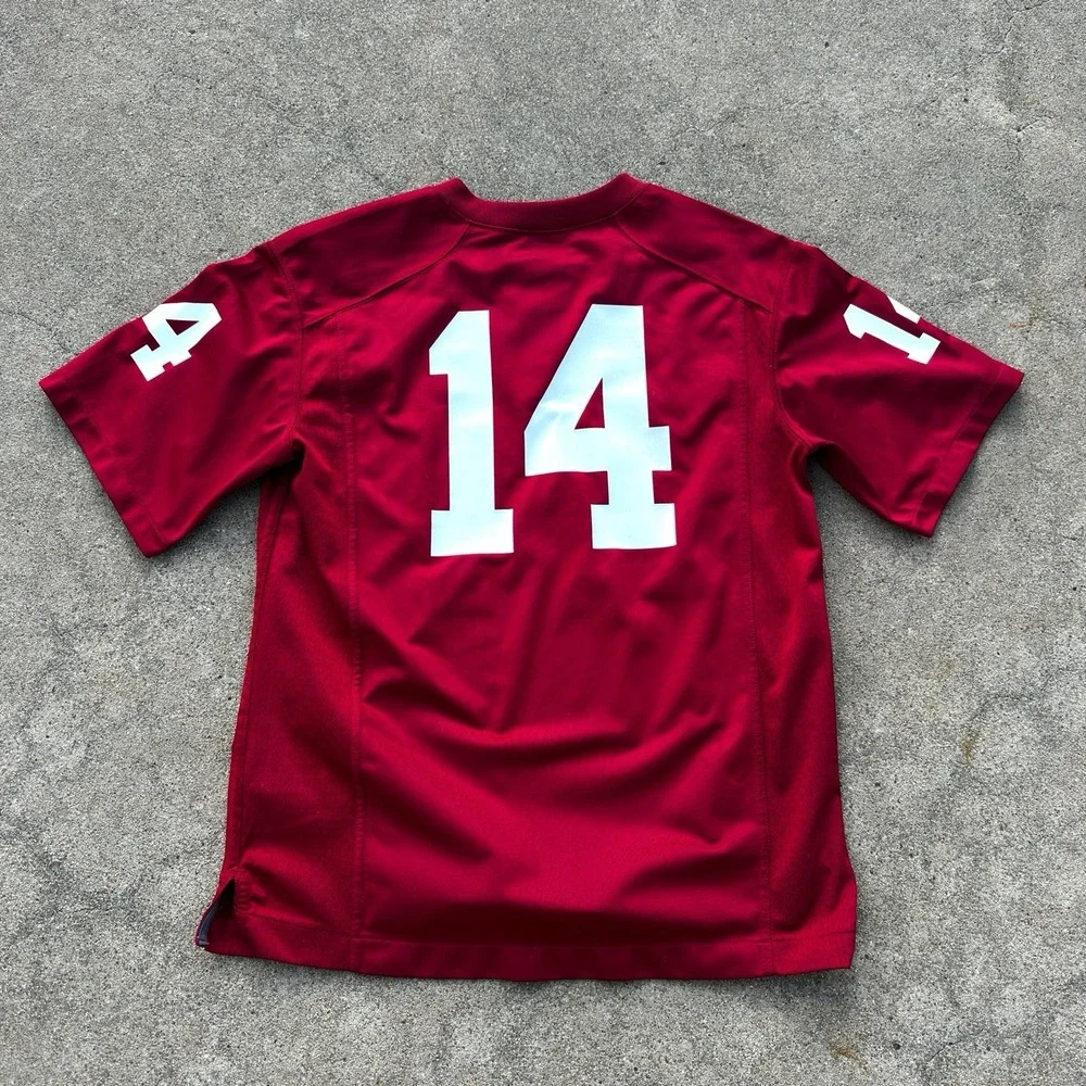 Nike Oklahoma Sooners #14 Football Jersey NCAA Football Red/White Youth Large